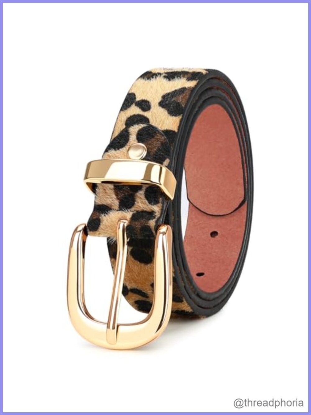 Faux Leather Women's Belt Gold Buckle Adjustable Everyday Dress Jean
